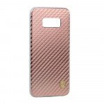 Wholesale Galaxy S8 Plus Carbon Fiber Armor Hybrid Case (Rose Gold)